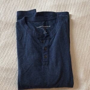 Lucky Brand Men's Dark Blue Long Sleeve Henley